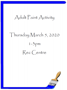 Adult Paint Activity @ Recreation Centre